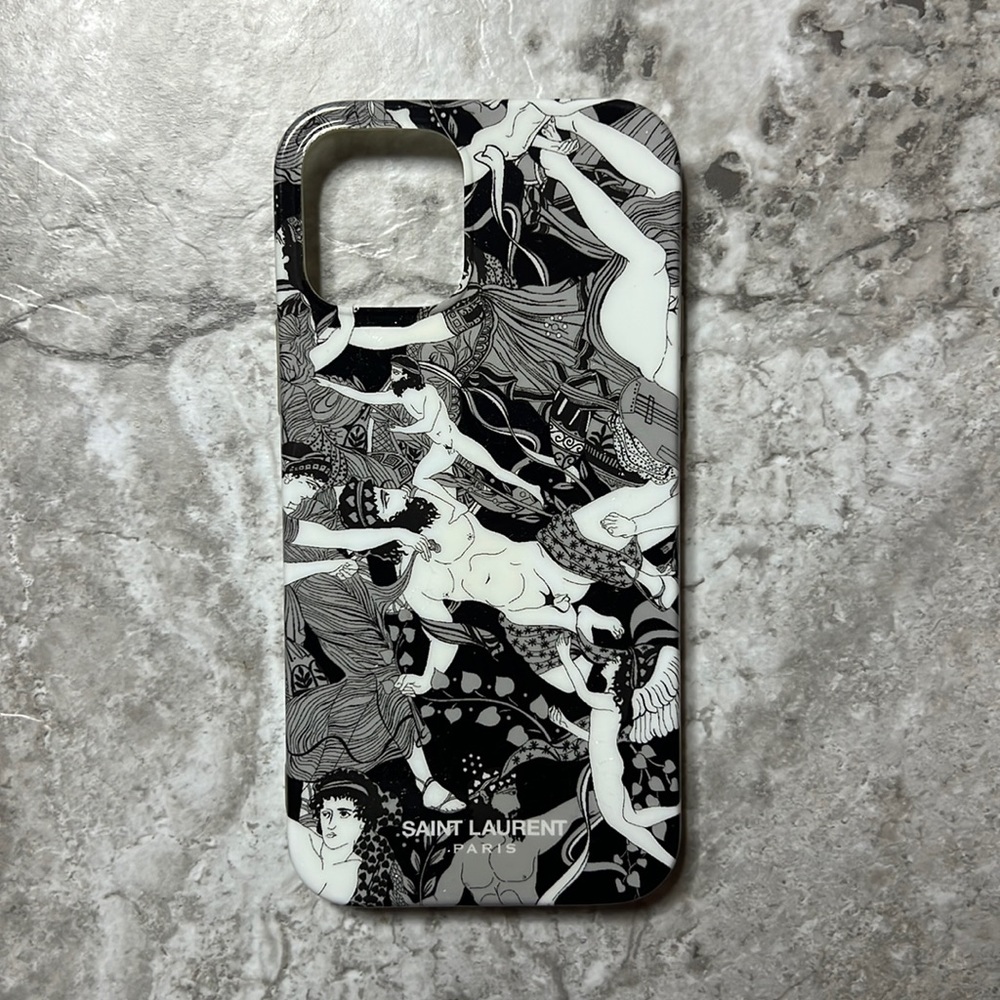 Authentic Saint Laurent 12 Pro Case in “Scandal”